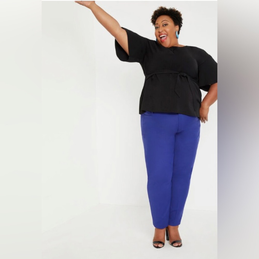 NWT ELOQUII Gena Fit Kady Pant Cobalt Blue size 28